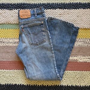 🍊SOLD🍊 Vintage 80s Orange Tab Levi’s 517 Bootcut faded wash